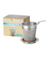 Stainless Steel Strainer with handle and rest for tea