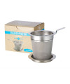 Stainless Steel Strainer with handle and rest for tea