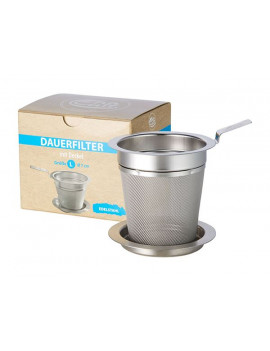 Stainless Steel Strainer with handle and rest for tea