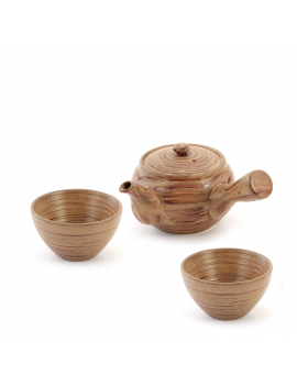 Kyusu style ceramic set of teapot and cup