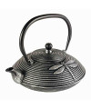 Akitsu Cast Iron Teapot – 800 ml (Black & Silver)