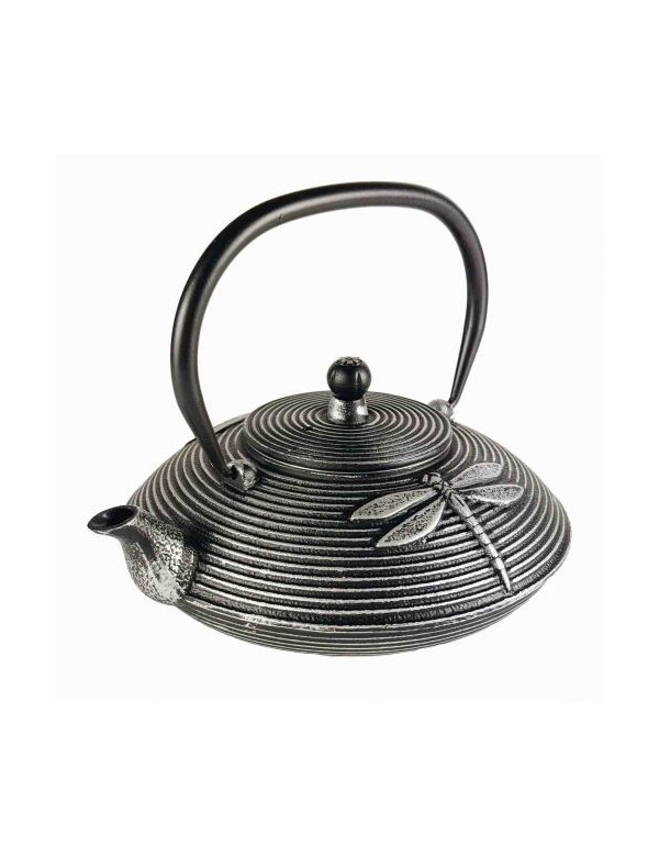 Akitsu Cast Iron Teapot – 800 ml (Black & Silver)