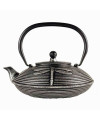 Akitsu Cast Iron Teapot – 800 ml (Black & Silver)