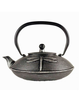 Akitsu Cast Iron Teapot – 800 ml (Black & Silver)