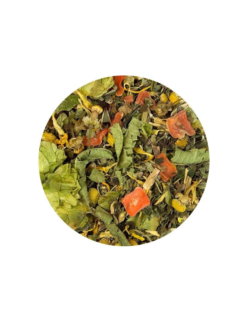 Loose leaf herbal tea used to soothe the stomach, organic