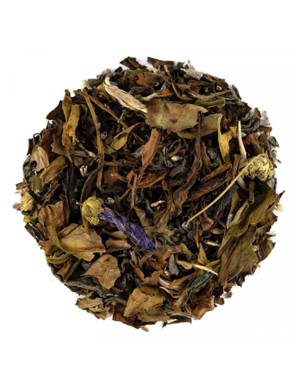 White organic loose leaf tea purple relax